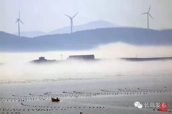 海上升明月，云雾绕长岛